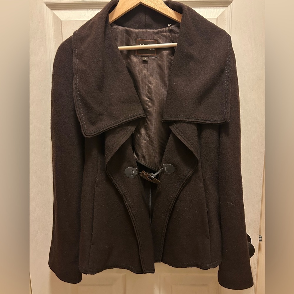 Cole Haan Wool & Baby Alpaca Brown Jacket Sz 6